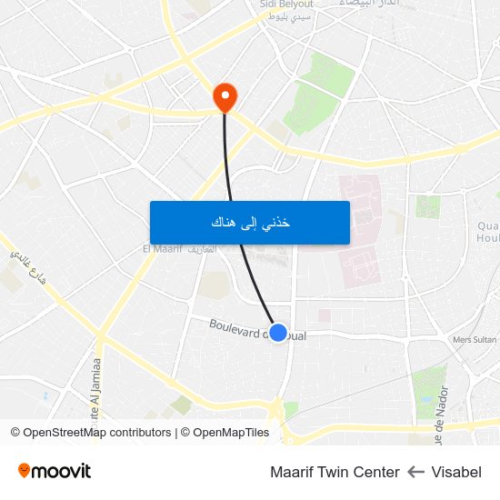 Visabel to Maarif Twin Center map