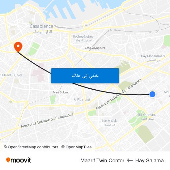 Hay Salama to Maarif Twin Center map