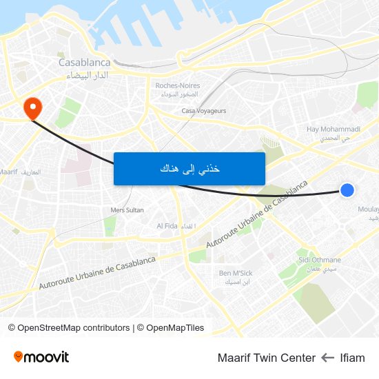 Ifiam to Maarif Twin Center map
