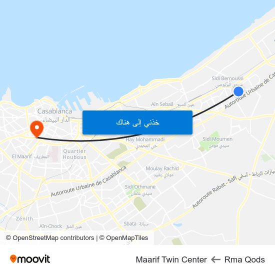 Rma Qods to Maarif Twin Center map