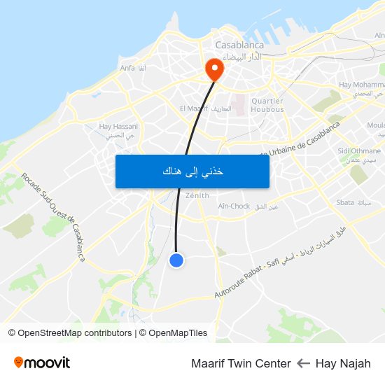 Hay Najah to Maarif Twin Center map