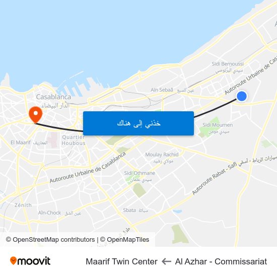Al Azhar - Commissariat to Maarif Twin Center map