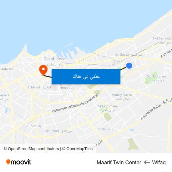 Wifaq to Maarif Twin Center map