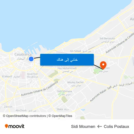 Colis Postaux to Sidi Moumen map