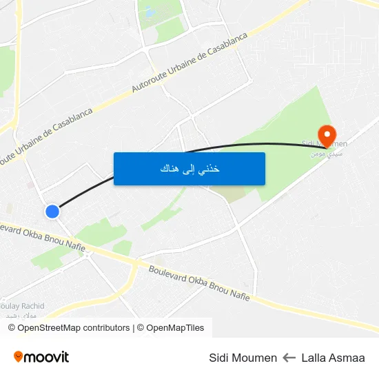 Lalla Asmaa to Sidi Moumen map