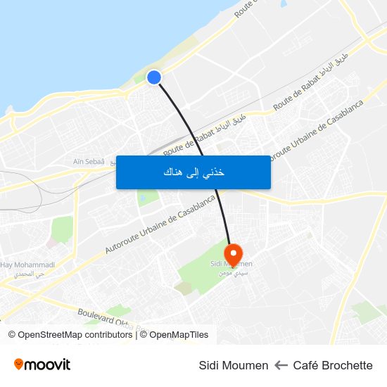 Café Brochette to Sidi Moumen map