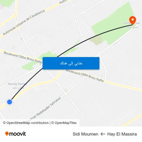 Hay El Massira to Sidi Moumen map