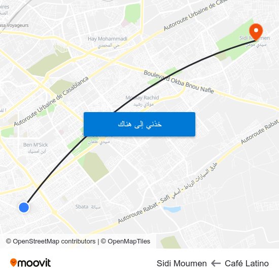 Café Latino to Sidi Moumen map