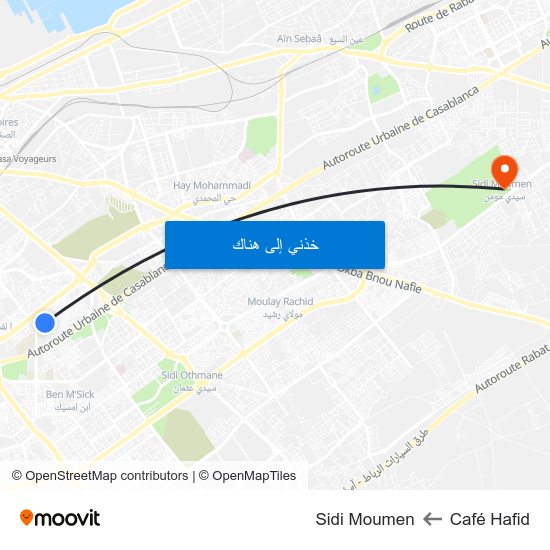 Café Hafid to Sidi Moumen map