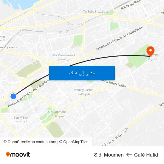 Café Hafid to Sidi Moumen map