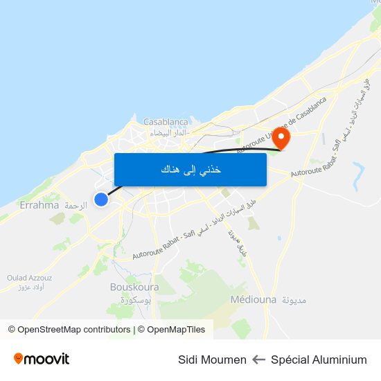 Spécial Aluminium to Sidi Moumen map