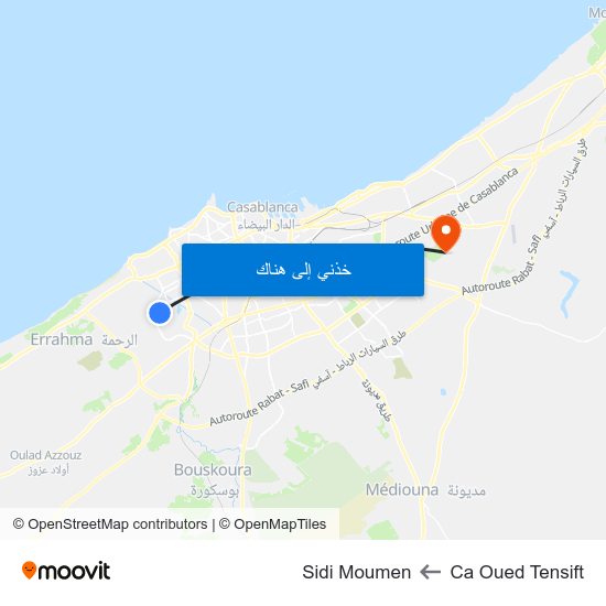 Ca Oued Tensift to Sidi Moumen map
