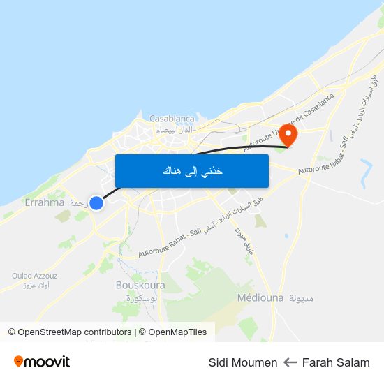 Farah Salam to Sidi Moumen map