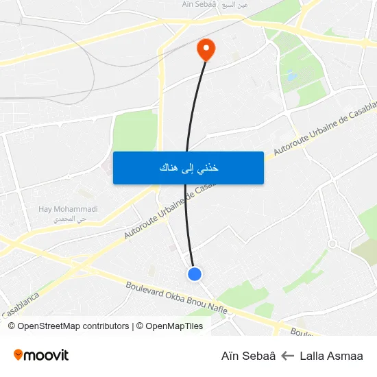 Lalla Asmaa to Aïn Sebaâ map