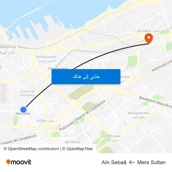 Mers Sultan to Aïn Sebaâ map