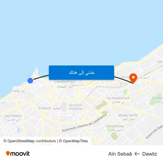 Dawliz to Aïn Sebaâ map