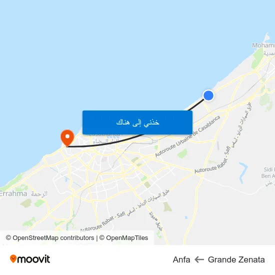 Grande Zenata to Anfa map