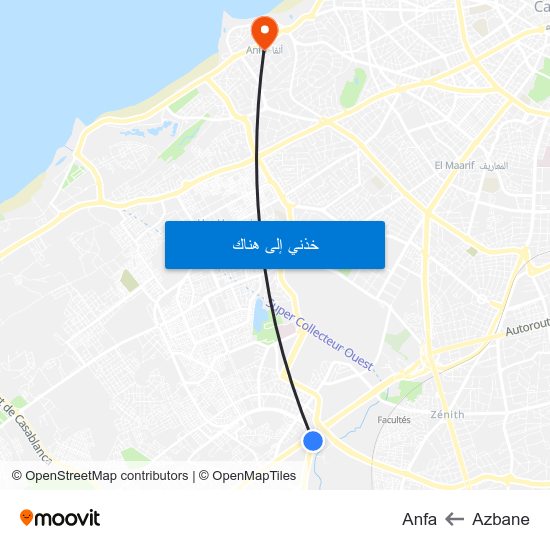 Azbane to Anfa map