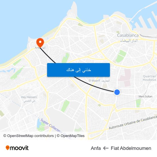 Fiat Abdelmoumen to Anfa map