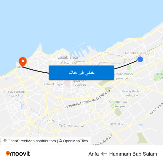 Hammam Bab Salam to Anfa map