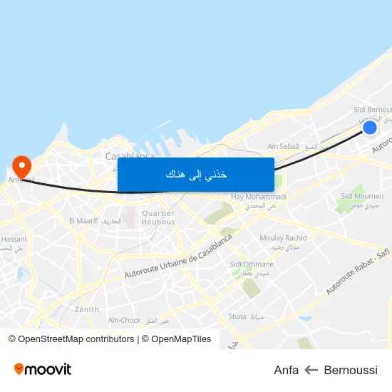 Bernoussi to Anfa map
