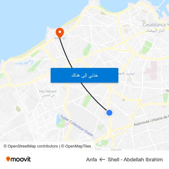 Shell - Abdellah Ibrahim to Anfa map