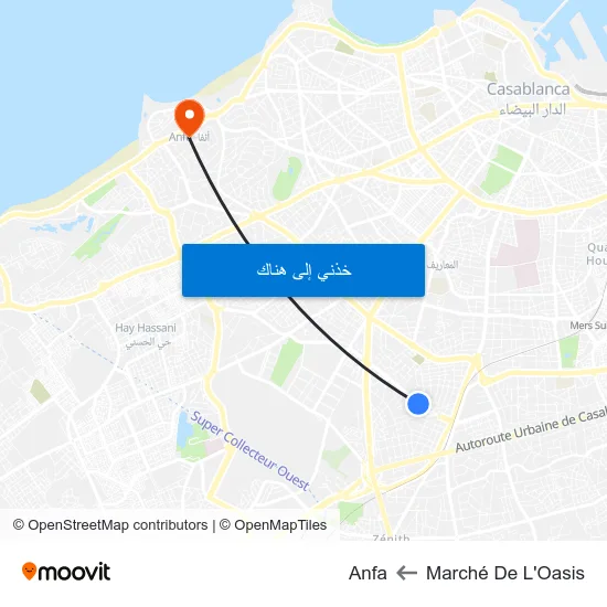 Marché De L'Oasis to Anfa map