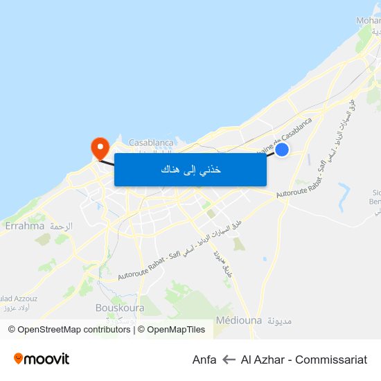 Al Azhar - Commissariat to Anfa map