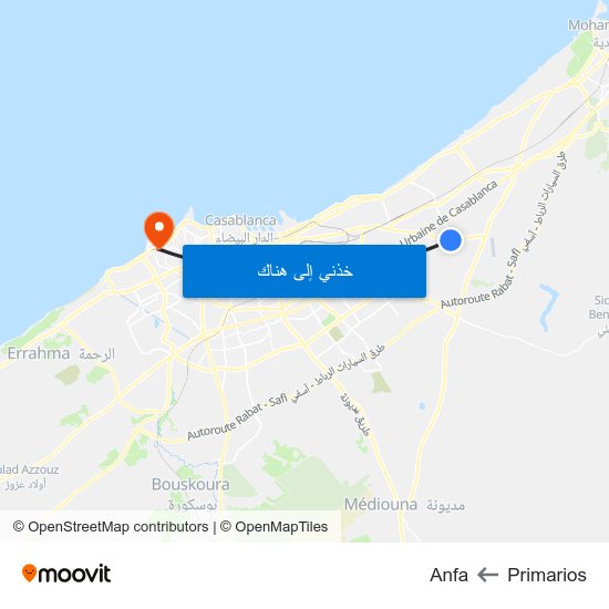 Primarios to Anfa map