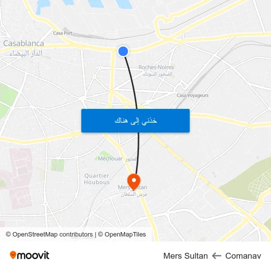 Comanav to Mers Sultan map