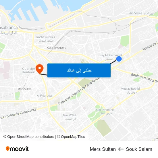 Souk Salam to Mers Sultan map