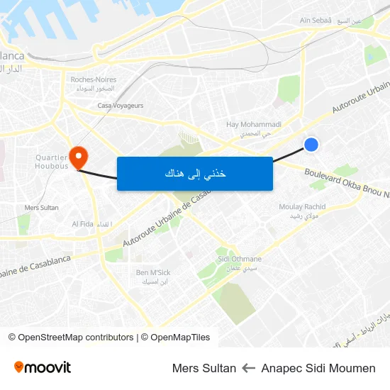 Anapec Sidi Moumen to Mers Sultan map