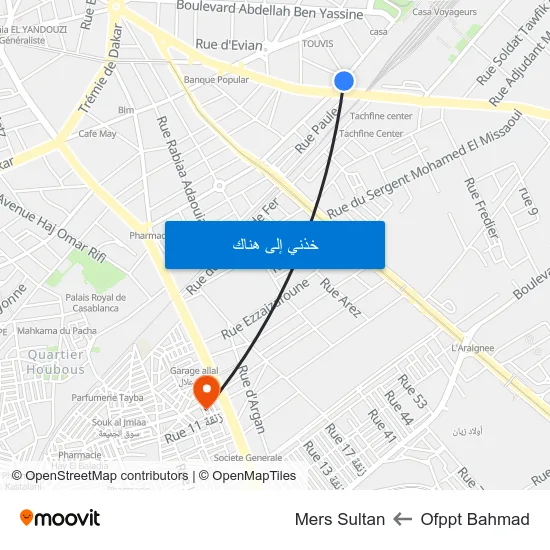Ofppt Bahmad to Mers Sultan map
