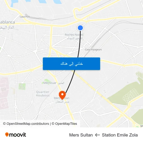 Station Emile Zola to Mers Sultan map