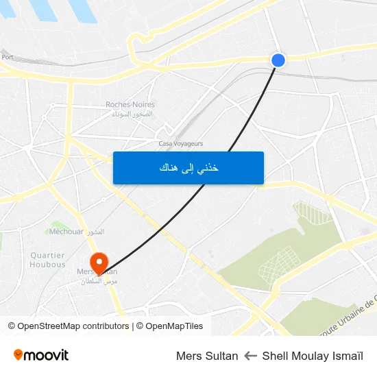 Shell Moulay Ismaïl to Mers Sultan map