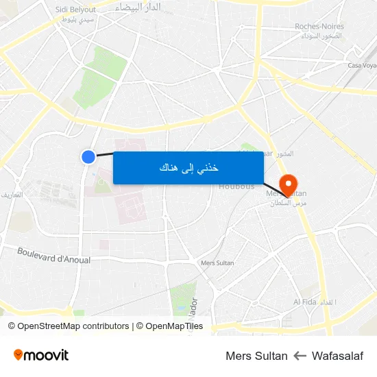 Wafasalaf to Mers Sultan map