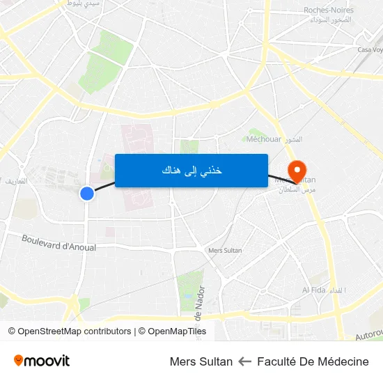 Faculté De Médecine to Mers Sultan map
