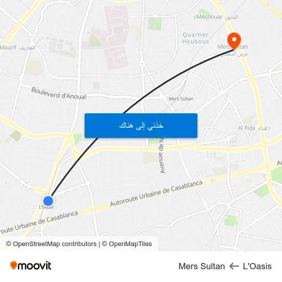 L'Oasis to Mers Sultan map