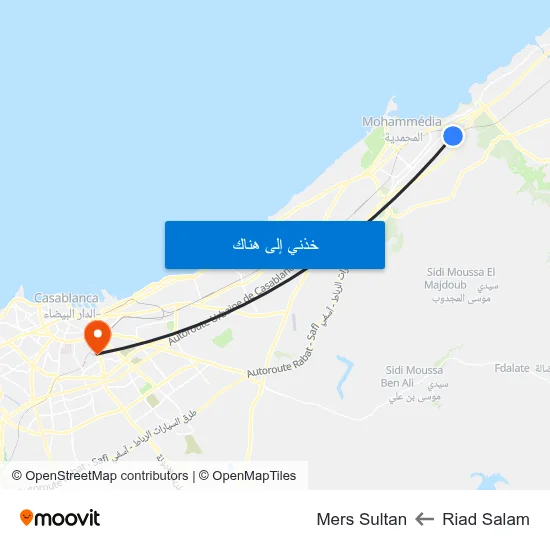 Riad Salam to Mers Sultan map