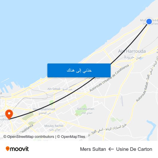 Usine De Carton to Mers Sultan map