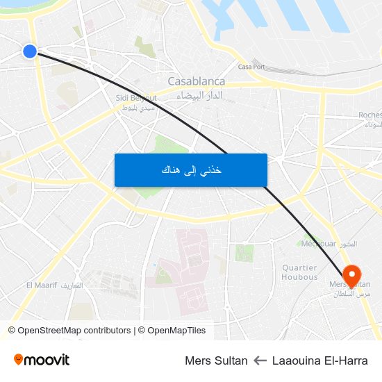 Laaouina El-Harra to Mers Sultan map