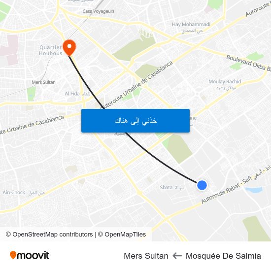 Mosquée De Salmia to Mers Sultan map