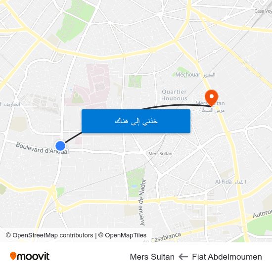 Fiat Abdelmoumen to Mers Sultan map