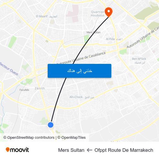 Ofppt Route De Marrakech to Mers Sultan map