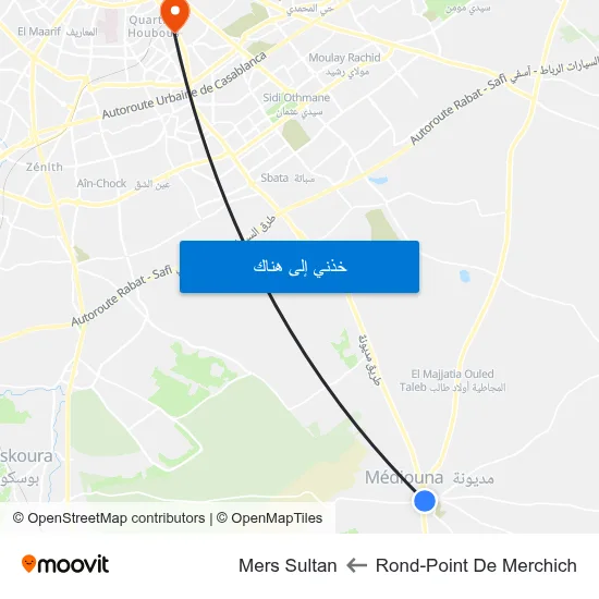 Rond-Point De Merchich to Mers Sultan map