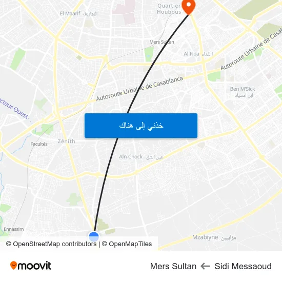 Sidi Messaoud to Mers Sultan map