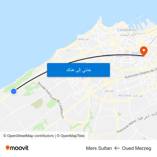 Oued Merzeg to Mers Sultan map