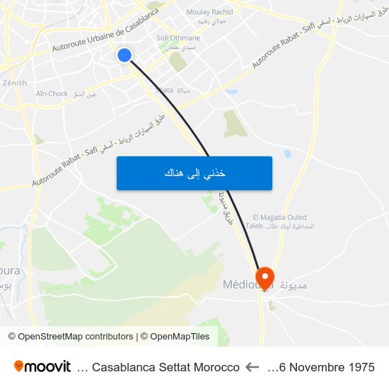 Lydec - 6 Novembre 1975 to Mediouna Casablanca Settat Morocco map