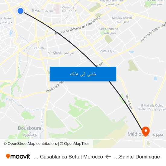 Institut Sainte-Dominique to Mediouna Casablanca Settat Morocco map