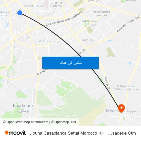 Messagerie Ctm to Mediouna Casablanca Settat Morocco map